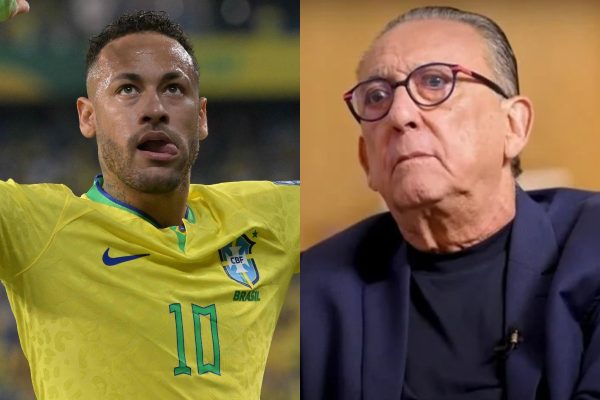 Montagem com fotos de Neymar e Galvo Bueno (foto: Nelson Almeida / AFP / Reproduo )