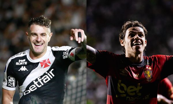 Vegetti, do Vasco, e Chrystian Barletta, do Sport (foto: Matheus Lima/Vasco e Paulo Paiva/Sport Recife)