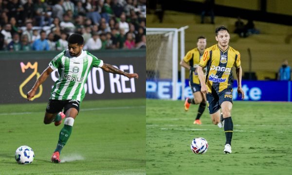 Jogadores do Coritiba e do Novorizontino (foto: Julio Bernardo/Coritiba e Divulgao/Novorizontino)