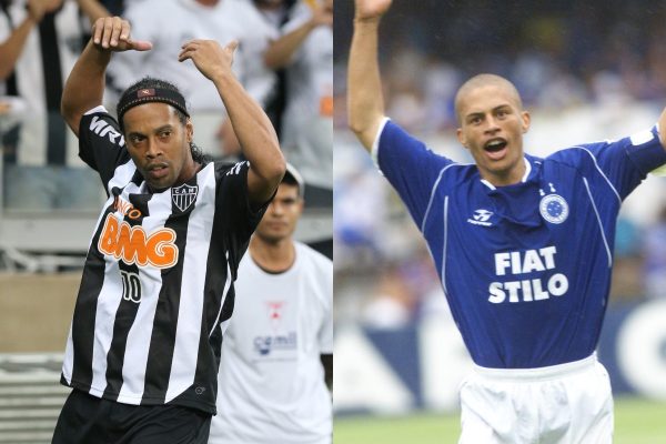 Ronaldinho Gacho, dolo do Atltico, e Alex, dolo do Cruzeiro (foto: Rodrigo Clemente/EM/D.A Press - 24/07/2014 / Jorge Gontijo/EM/D.A Press - 23/09/2008 )