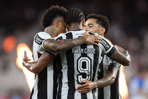Jogadores do Botafogo comemoram gol no Nilton Santos (foto: Vtor Silva/Botafogo)