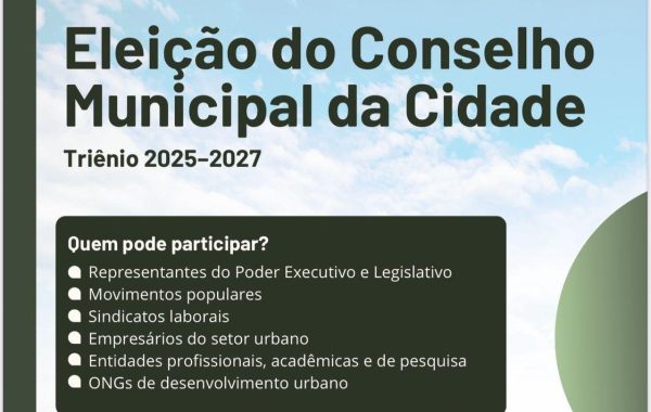 Inscrições para eleição do Conselho da Cidade de Ipatinga terminam neste domingo