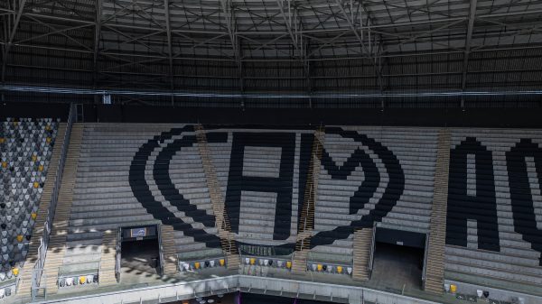 Parte da arte feita por torcedores do Atltico na Arena MRV (foto: Pedro Souza/Atltico)