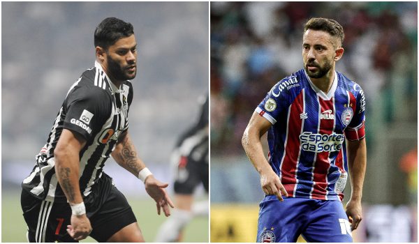 Hulk e Everton Ribeiro, destaques de Atltico e Bahia, respectivamente (foto: Alexandre Guzanshe/EM/D.A Press e Tiago Caldas/EC Bahia)