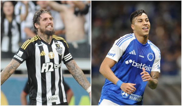 Lyanco, do Atltico, e Kaio Jorge, do Cruzeiro - dois dos principais reforos contratados pelos arquirrivais mineiros em 2024 (foto: Montagem com imagens de Alexandre Guzanshe/EM/D.A. Press)