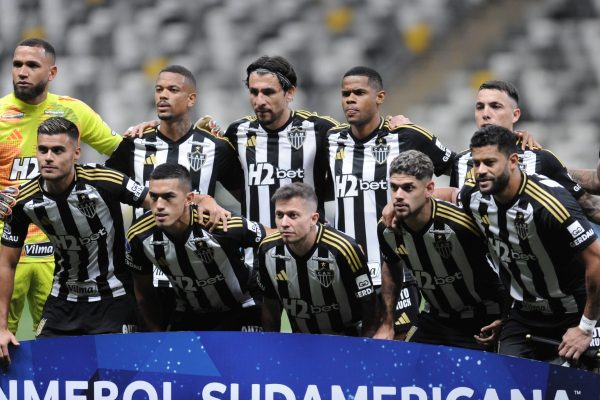 Jogadores do Atltico antes de jogo da Sul-Americana na Arena MRV (foto: Alexandre Guzanshe/EM/DA.Press)