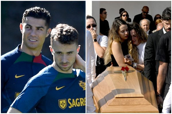 Cristiano Ronaldo no esteve no velrio de Diogo Jota (foto: MIGUEL RIOPA / AFP)
