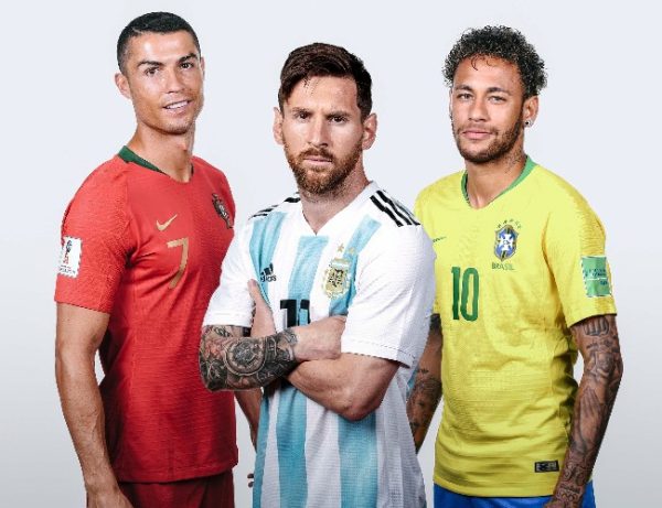 Cristiano Ronaldo, Messi e Neymar (foto: Reproduo/Fifa)