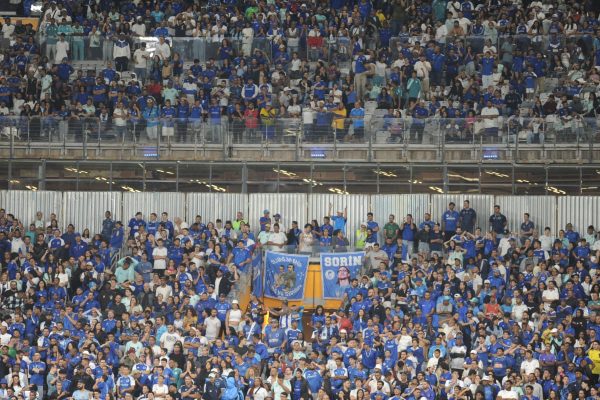 Torcida do Cruzeiro no Mineiro para jogo contra Unin, pela Sul-Americana (foto: Alexandre Guzanshe/EM/DA Press)