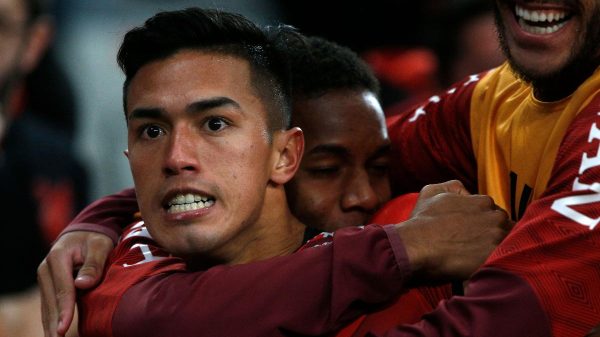 Reforo do Atltico, Cuello comemora gol pelo Athletico-PR (foto: ALBARI ROSA/AFP)