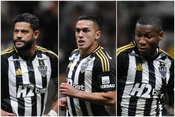Hulk, Cuello e Patrick em ao pelo Atltico (foto: Alexandre Guzanshe/EM/DA.Press)