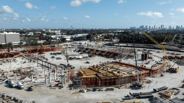 Obras do futuro estdio do Inter Miami (foto: Divulgao)