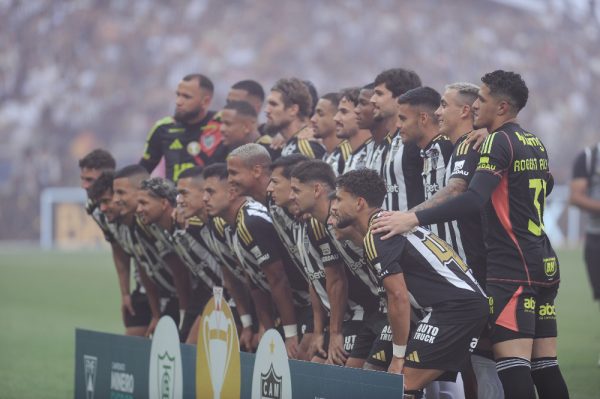 Jogadores do Atltico antes de primeiro clssico contra o Amrica, pela final do Campeonato Mineiro de 2025 (foto: Alexandre Guzanshe/EM/D.A Press)