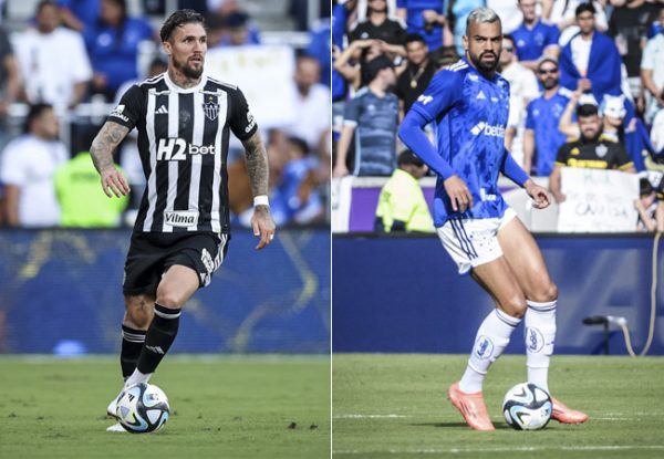 Lyanco e Fabrcio Bruno, zagueiros de Atltico e Cruzeiro (foto: Pedro Souza/Atltico - Gustavo Aleixo/Cruzeiro )