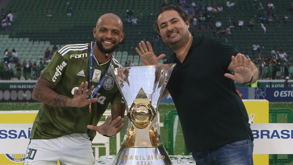 Felipe Melo e Alexandre Mattos pelo Palmeiras (foto: Cesar Greco/Palmeiras)