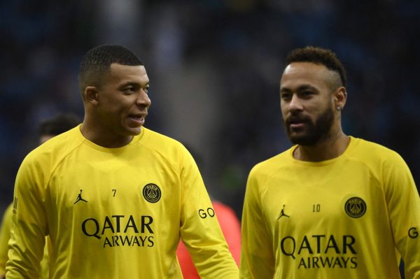 Mbapp e Neymar no PSG (foto: Franck Fife/AFP)