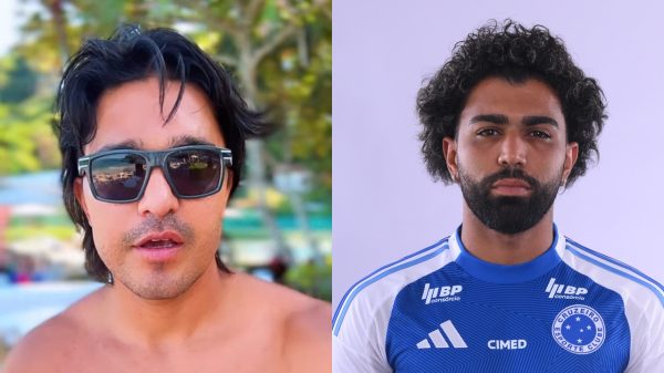 Marcelo Moreno, dolo do Cruzeiro, e Gabigol, atacante celeste (foto: Reproduo e Gustavo Aleixo/Cruzeiro)