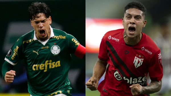 Palmeiras e Atltico-GO se enfrentam pelo Brasileiro (foto: PAULO PINTO/AFP e Jorge Rodrigues/Atltico Goianiense)