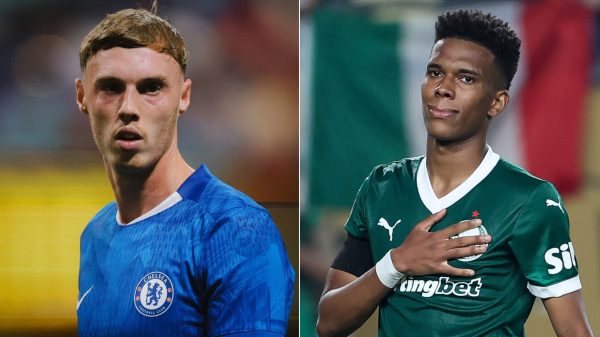 Palmer, jogador do Chelsea, e Estevo, jovem brasileiro (foto: Chelsea/Divulgao e Estevo/Palmeiras)
