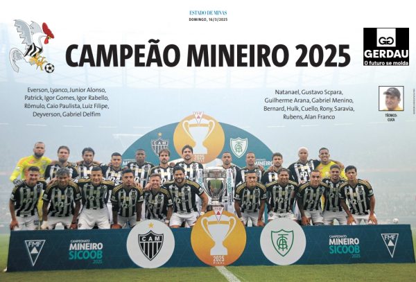 Pster do Atltico campeo do Campeonato Mineiro 2025 (foto: Alexandre Guzanshe/EM/D.A Press)