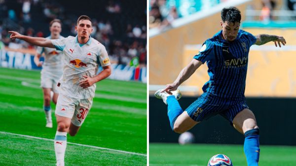 Jogadores de Salzburg e Al-Hilal (foto: Salzburg/Divulgao e Al-Hilal/Divulgao)