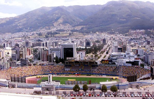 O Estdio Olmpico Atahualpa visto de cima (foto: Reproduo/Conmebol)