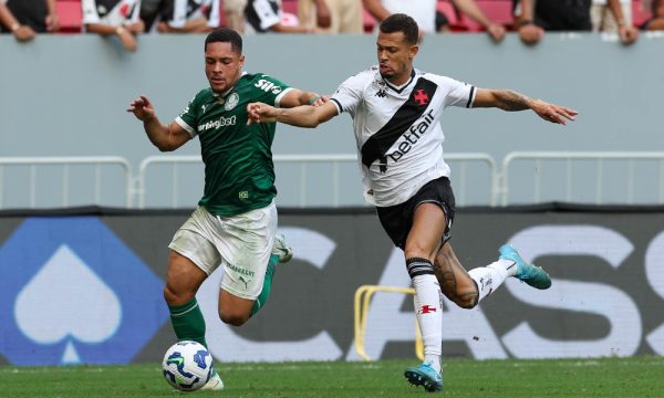 Vitor Roque em ao durante Vasco x Palmeiras (foto: Cesar Greco/Palmeiras)