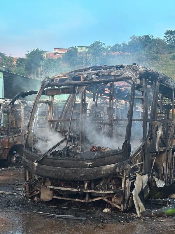 Ônibus são destruídos por incêndio em Bom Jesus do Galho | Vales de Minas Gerais