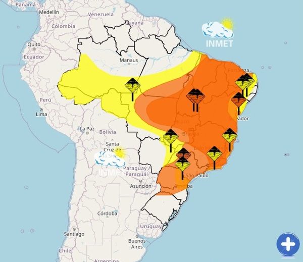 INMET divulga alerta de "perigo" para 166 cidades do Leste de MG